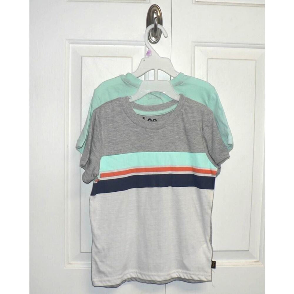 Lee Boys 2 Piece Short Sleeve Crew Neck T-Shirts Size 6 in Grey/Mint MSRP $54.50